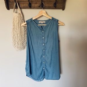 Chambray Sleeveless Top